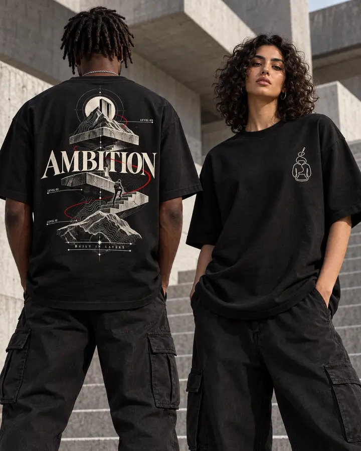 Life Path Built in Layers black T-shirt mockup